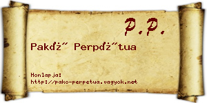 Pakó Perpétua névjegykártya